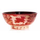 Bernard Moore, a red and white painted flambe bowl,