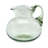 T G Jackson or Harry Powell for James Powell and Sons, Whitefriars, a sea green glass milk jug,