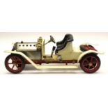 Mamod: An unboxed Mamod Steam Car, white livery.