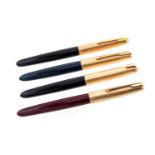 Parker 51 fountain pens, gold filled caps, including Vacumatic and Aerometric filling systems,