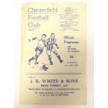 War Cup Programme: A four page Chesterfield v.