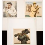 Arthur Rigden Read (1879-1955), Rabbits, The Sweep and Michaelmas Goose, three woodblock prints,