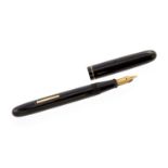 Namiki black lacquer fountain pen, No 2 nib, lever filler,