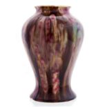 Bernard Moore, a mottled flambe lustre vase, inverse baluster form,