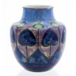 Margaret E Thompson for Royal Doulton, a stoneware vase, ovoid form, incised with heart design,