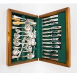 A silver plated canteen of Kings pattern flatware and cutlery in box