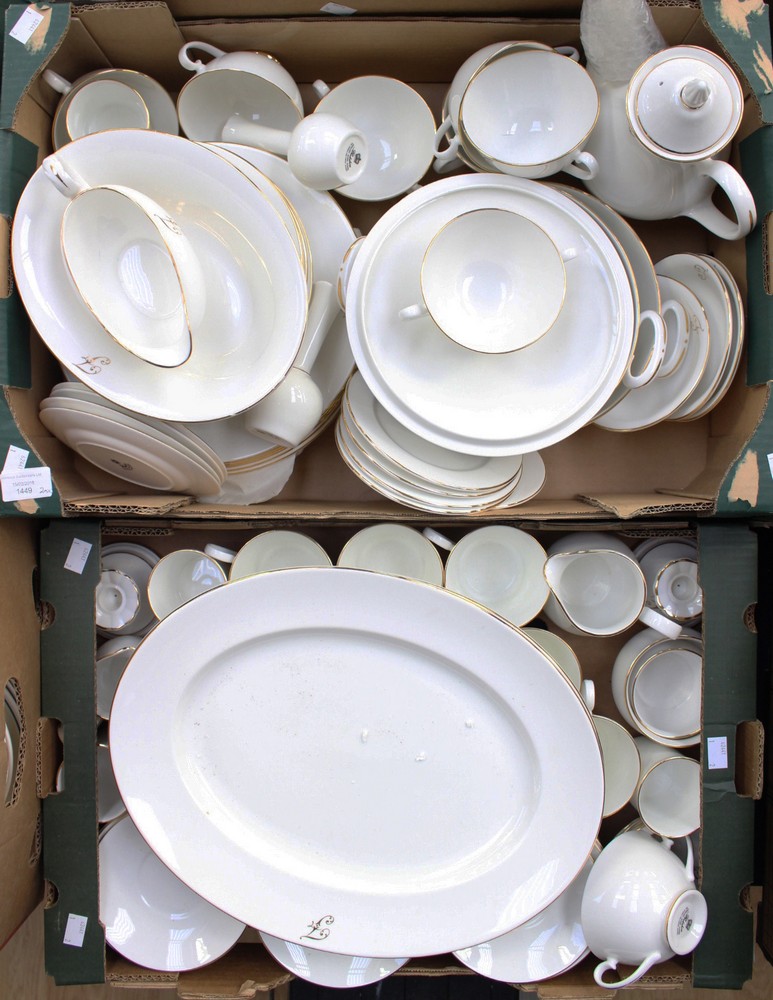 A monogrammed Berkshire China, part dinner service, including two meat platters,