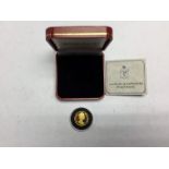 A 22ct gold Isle of Man 1998 125th Anniversary of the Steam Railway 1/5 Crown Proof piece, 6.