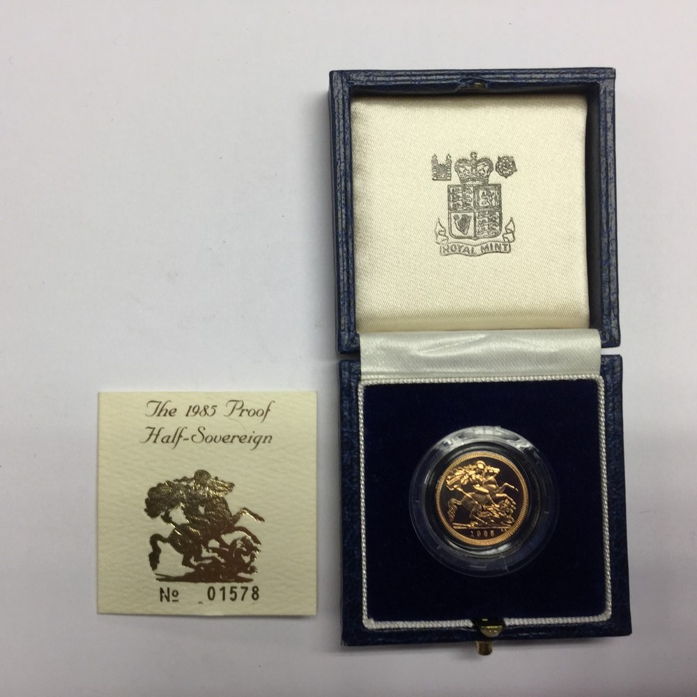 Proof Half Sovereign 1985 cased with certificate