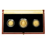The 1989 Gold Proof Sovereign three coin set, two Pounds,