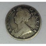 Queen Anne silver half crown (Edinburgh 1709 sexto)