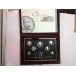 Silver Proof "Silver Anniversary Collection" 1996 7 Coin set in case of issue with certificate.