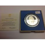 Panama Silver Proof 20 Balboas in presentation box with certificate.