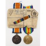 WW1 British War medal and Victory medal to S-III52 Pte E. A. Preedy, Seaforths and ribbon bar.