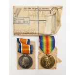 WW1 British War Medal and Victory Medal to 71855 Spr H E Blount, RE.