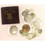 Double Florins 1887, 1889, 1890, Crown 1951,