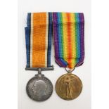 WW1 British War Medal and Victory Medal mounted with original ribbons on a bar to 47253 Pte CRWH