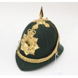 British Army Infantry Full Dress Helmet in Green with gilt fittings. No makers marks.