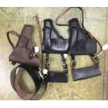 A collection of Soviet Pistol Holsters: one Red Army issue Tokarev TT33 holster in brown leather