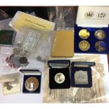 A bag of cased commemorative medals includes Elizabeth II Gold and Silver Jubilee, D - Day,