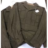 Pair of 1949 Pattern British Army Battledress Blouses and BD trousers: One size 15,