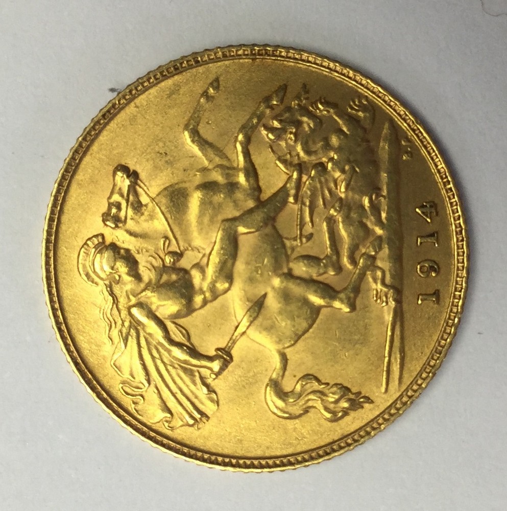 Gold Half Sovereign 1914