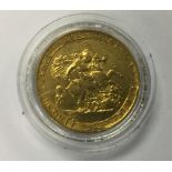 Gold Sovereign 1817 in presentation box with certificate.