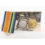 WW1 British War Medal 1914-1918 and Victory Medal to T 405138 Pte J Wallis, ASC.