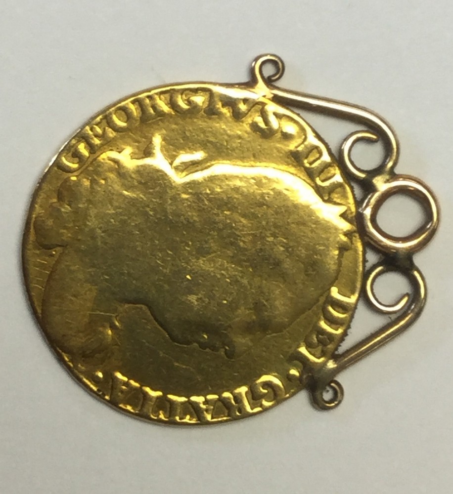 Guinea 1776 with attached yellow metal mount - Bild 2 aus 2