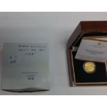 Gold Sovereign 1887 in presentation box with certificate.