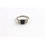 ***REOFFER HANSONS DERBY APRIL £200/£300***  A platinum Art Deco sapphire and diamond dress ring,