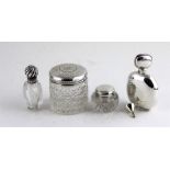 A solid silver perfume bottle, by Martyn Pugh, Birmingham 1998, with dispensing funnel, together