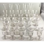 A comprehensive collection of 19th century wine glasses with funnel bowls. Approx 31 pieces.