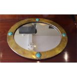***REOFFER HANSONS DERBY APRIL £300/£500***  LIBERTY London oval brass mirror, with 4 Ruskin