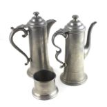 ***REOFFER HANSONS DERBY APRIL £20/£30***  Two manor pewter water jugs and one other.