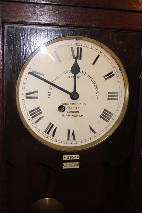 The Gledhill Brook Time Recorders, work place Clocking in Clock. Model number 17853. 110x40x28cms. - Image 2 of 3