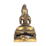 ***REOFFER IN HANSONS DERBY APRIL £1000/£15000***A gilt bronze Chinese Guanyin with Qianlong