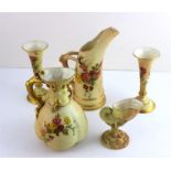 ***REOFFER HANSONS DERBY APRIL £40/£60***  Five items of Victorian Royal Worcester Blush ivory. To