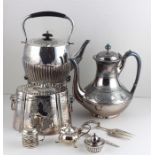 ***REOFFER HANSONS DERBY APRIL £60/£80***  A collection of silver plated items, to include a tea