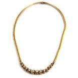 ***REOFFER HANSONS DERBY APRIL £600/£800***  A 14ct. gold and diamond set necklace, herringbone