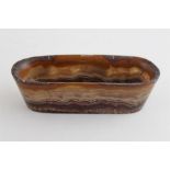 An 18th cent agate carved stone desk trough, 14.5cms long x 4cms high