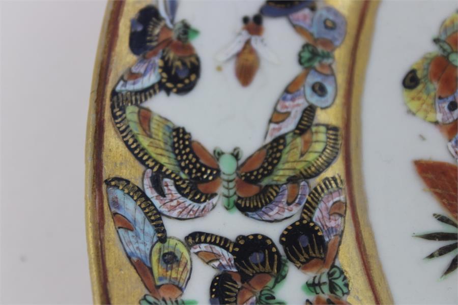 A 19th cent Chinese Canton porcelain million butterfly plate, perfect condition with some firing - Image 4 of 5