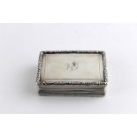 A William IV silver snuff box, probably Thomas Smith Birmingham 1831, of rectangular form having