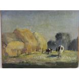 ***AWAY - LONDON***A Teng Hiok Chiu Chinese interest 1903-1972 oil on board landscape with cows,
