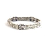 ***REOFFER HANSONS DERBY APRIL £1200/£1800***  An Art Deco diamond and sapphire bracelet, having