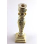 ***REOFFER HANSONS DERBY APRIL £100/£150***  MASONIC INTEREST A turned and carved ivory candlestick,