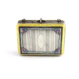 ***REOFFER HANSONS DERBY APRIL £150/£200***  A French white metal and enamel compact, early 20th