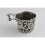 An Edwardian silver mug, by George Nathan & Ridley Hayes, Chester 1905, of reverse tapered form,