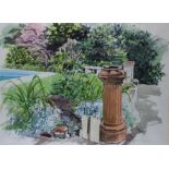 ***REOFFER HANSONS DERBY APRIL £50/£70***  John White,  "In the garden", watercolour on paper, image
