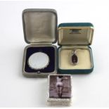 ***REOFFER HANSONS DERBY APRIL £100/£150***  A white metal rectangular pill box, the lid depicting